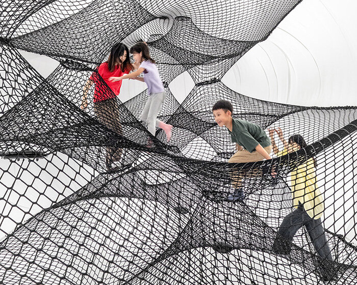 numen/for use suspends walkable net and string worlds in taiwan's CMP inspiration museum